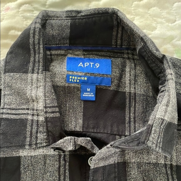APT 9, Black and Gray Casual Button Down Shirt - Picture 2 of 5